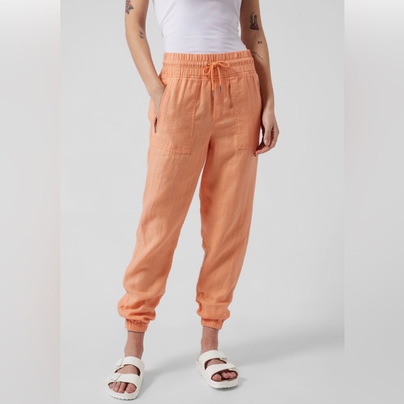Athleta Cabo Linen Joggers Sz 2 - Picture 1 of 7